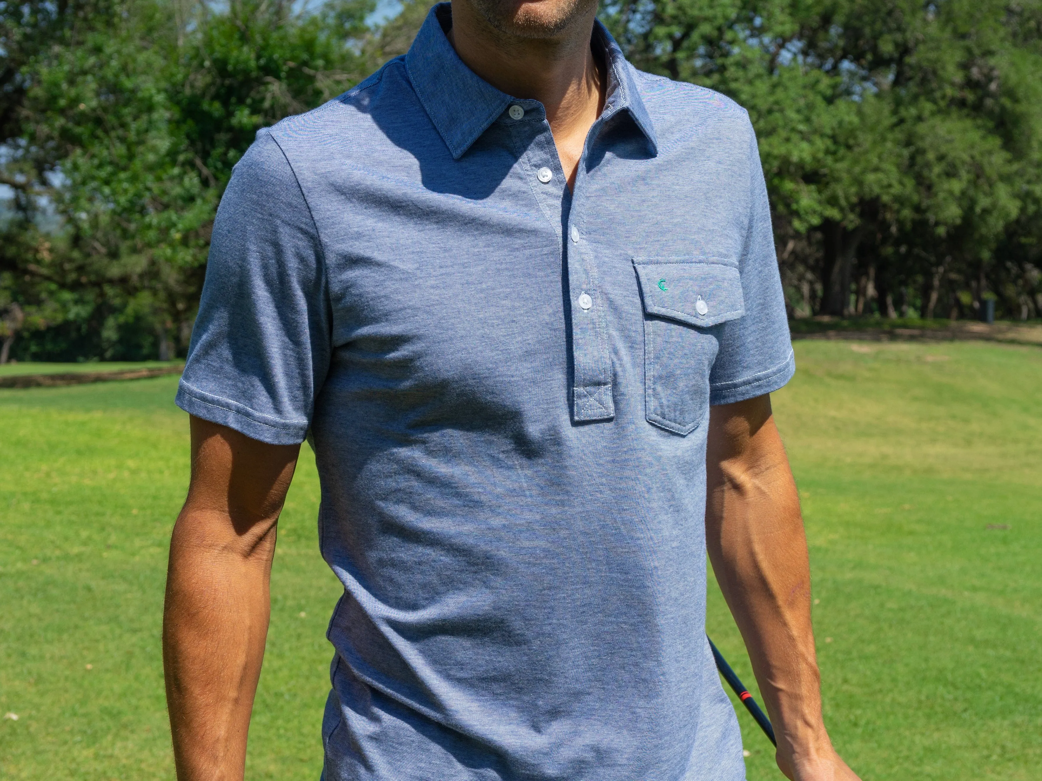 Classic Players Shirt - Navy Microstripe