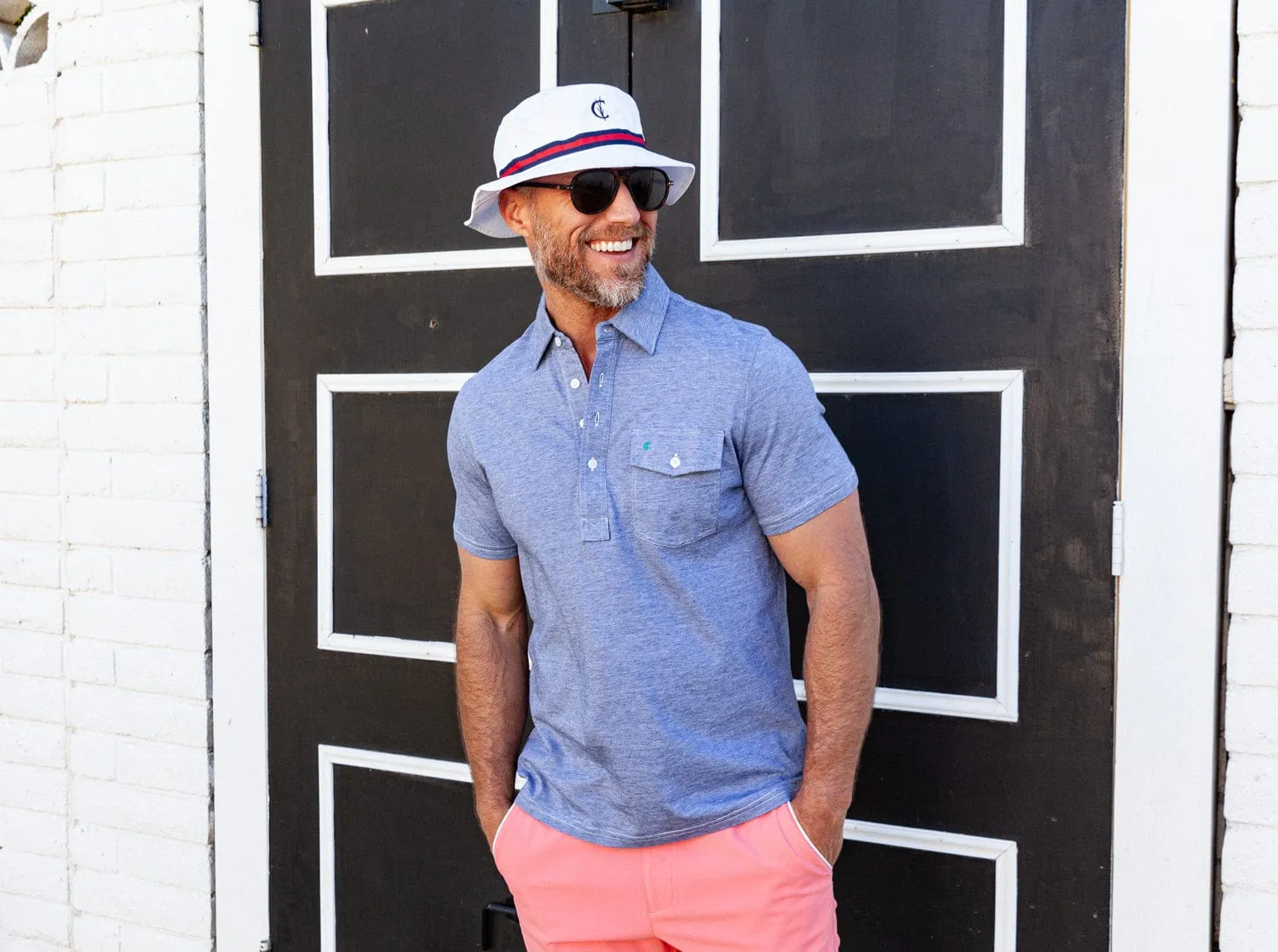 Classic Players Shirt - Navy Microstripe