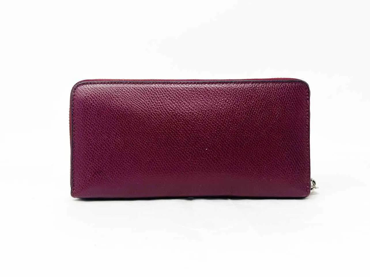 Coach Burgundy Pebbled Leather Designer Wallet