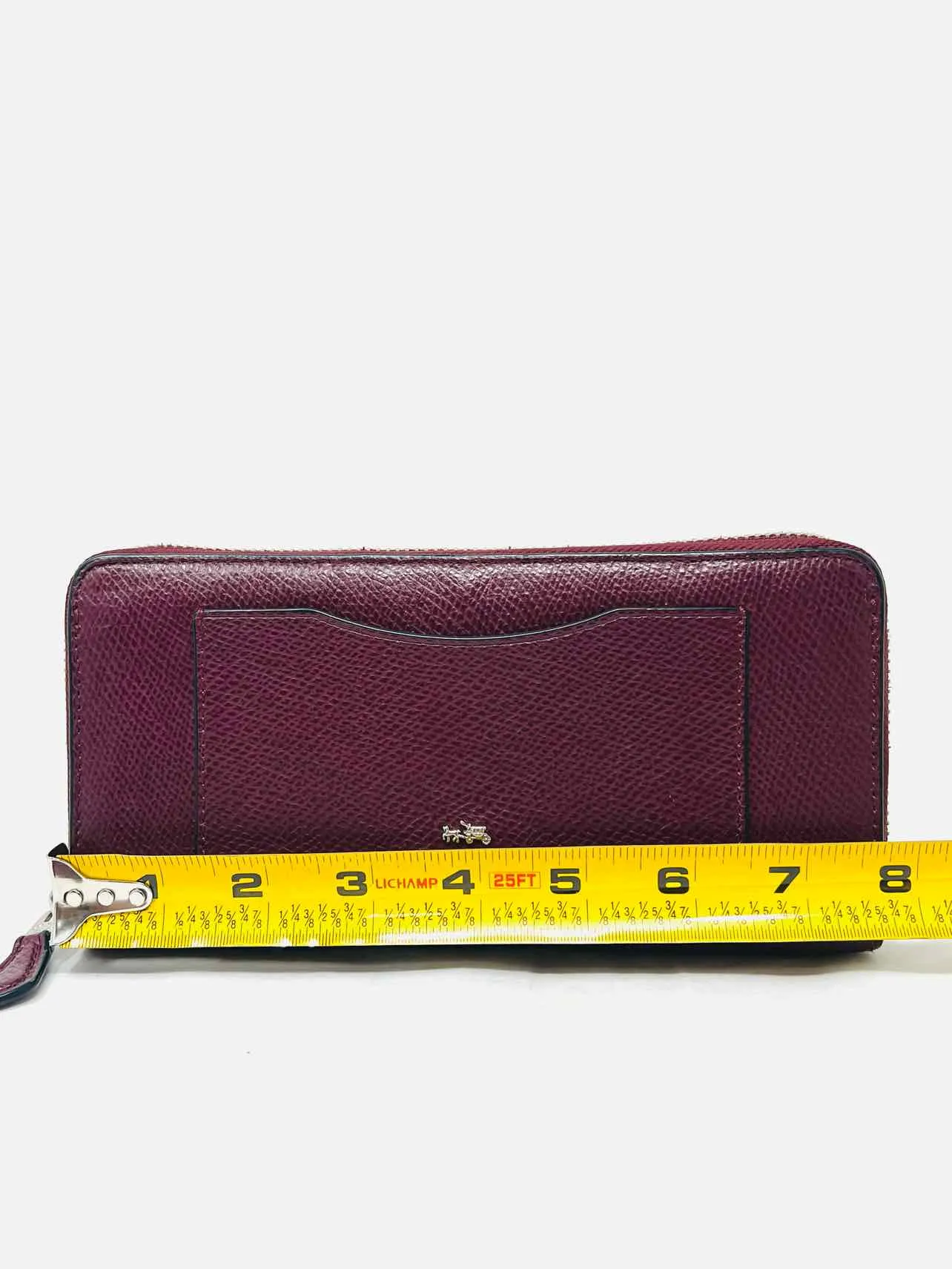 Coach Burgundy Pebbled Leather Designer Wallet
