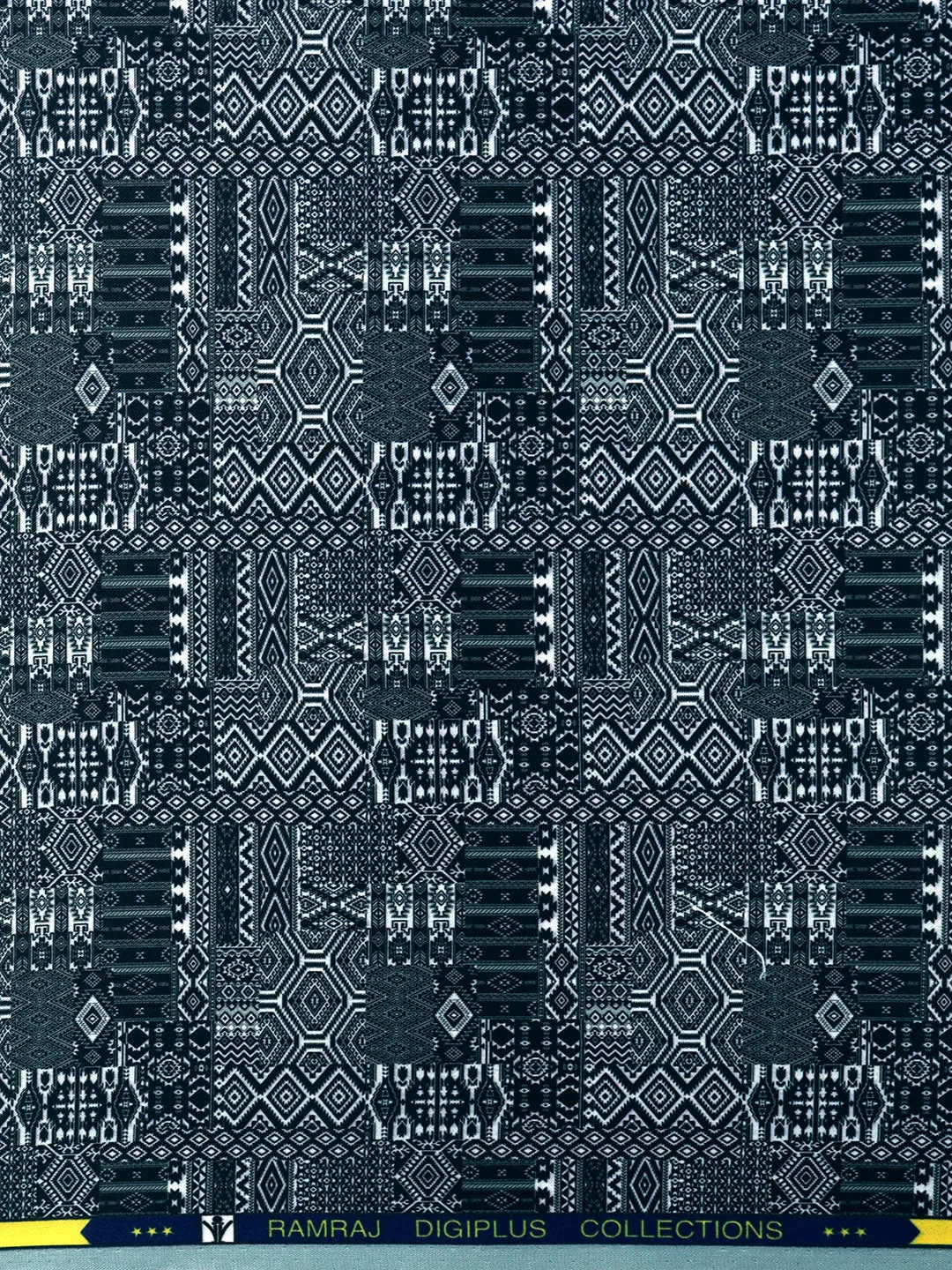 Cotton Super Fine Navy Blue Printed Shirt Fabric OSLO
