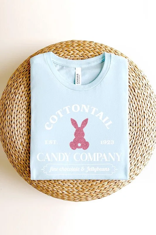 Cotton Tail Easter Bunny Glitter Graphic T Shirts
