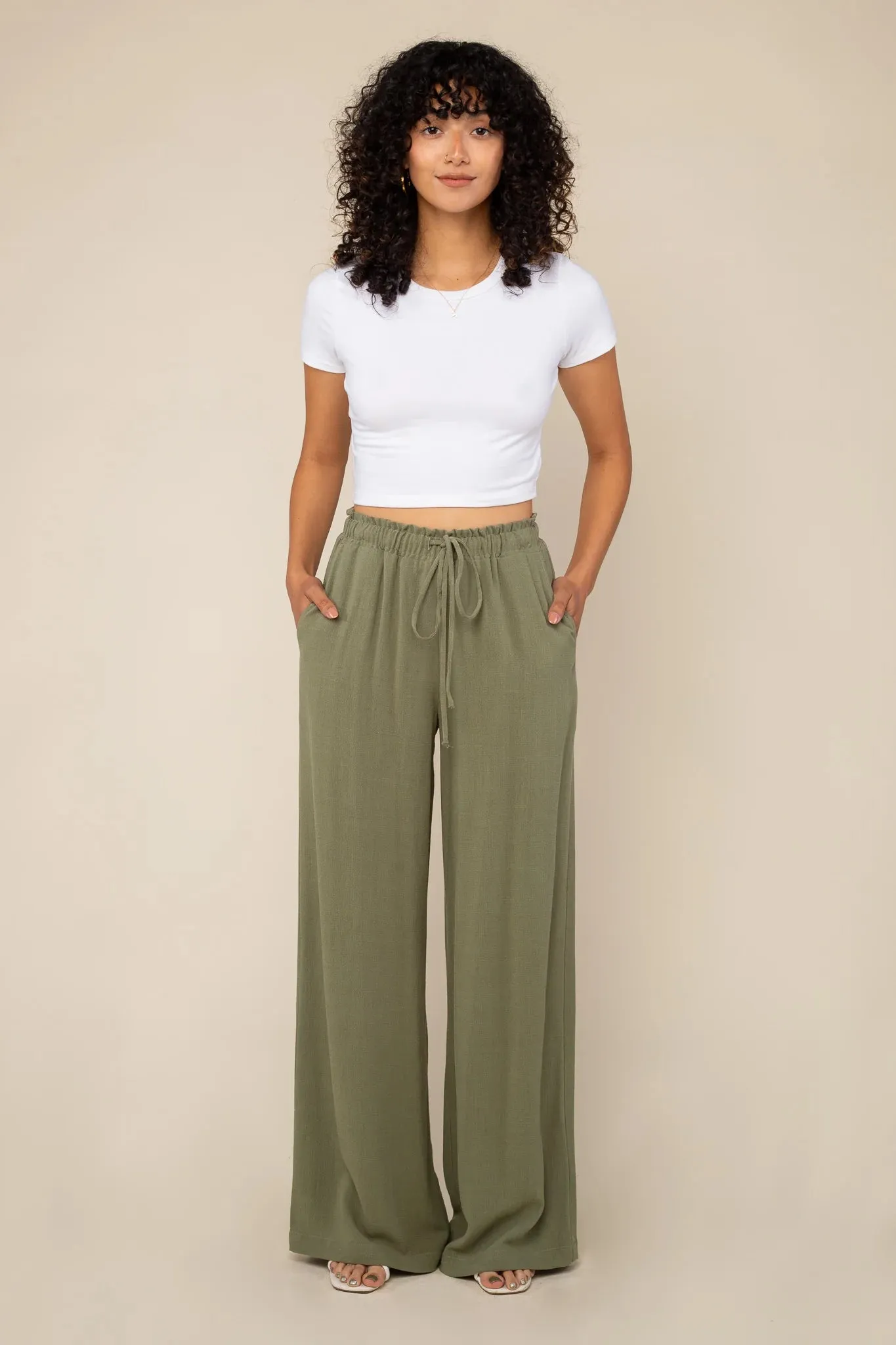 Cove Sage Green Drawstring Pants by NLT