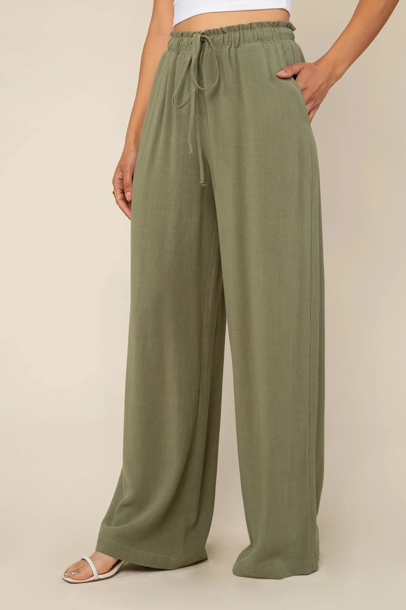 Cove Sage Green Drawstring Pants by NLT