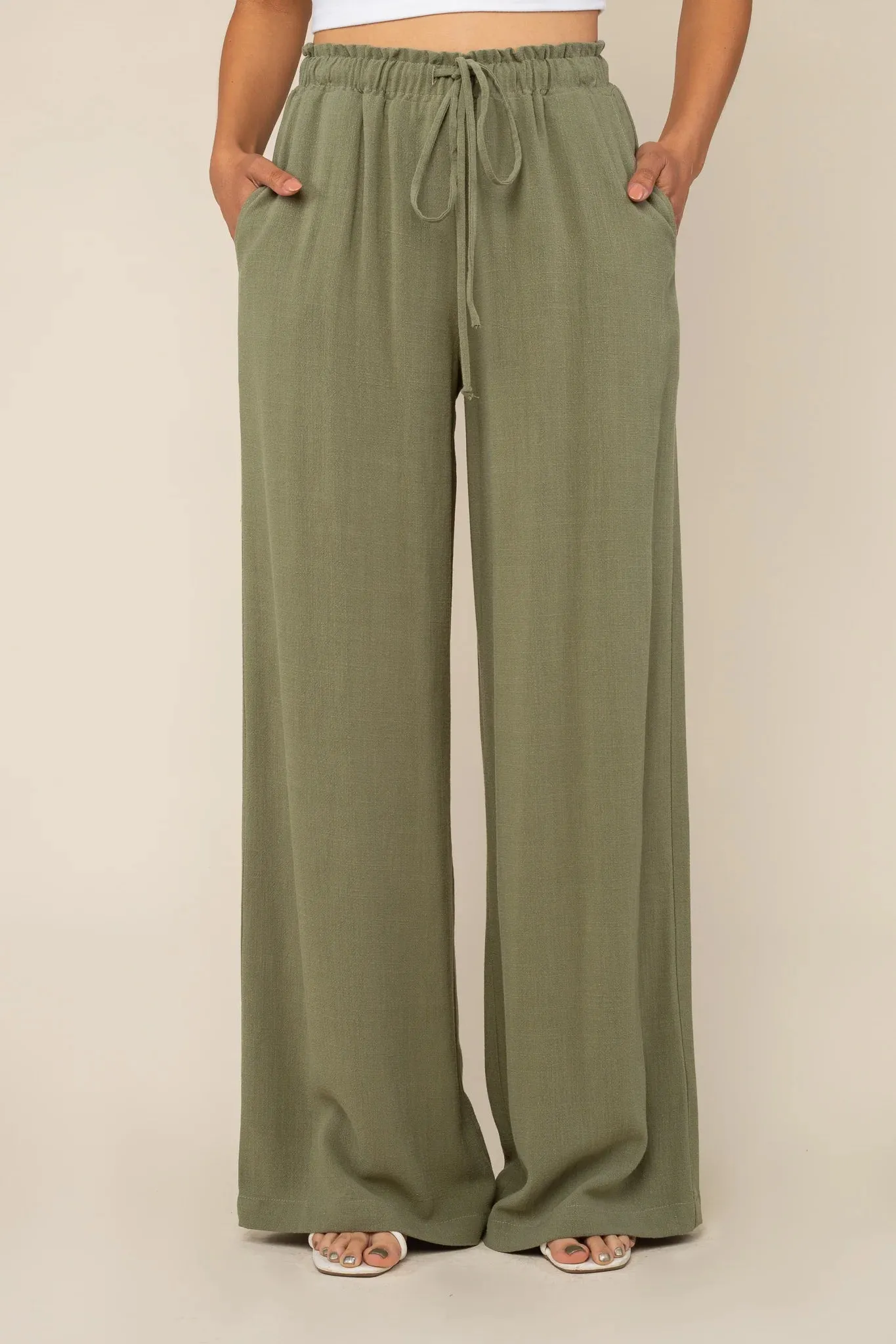 Cove Sage Green Drawstring Pants by NLT