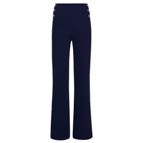 Crepe Wide Leg Trouser - Navy