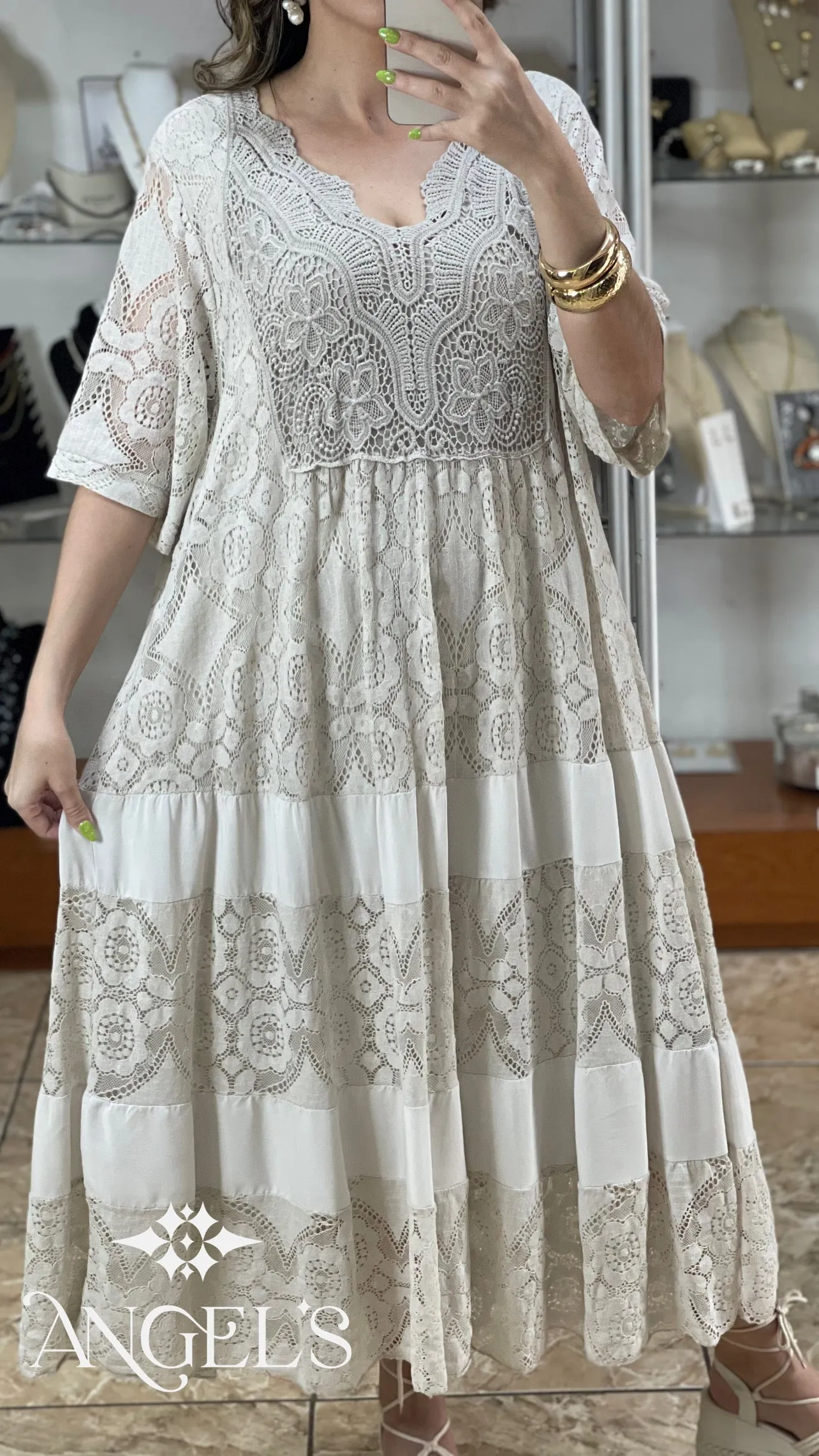 Crochet Details OS Plus Dress