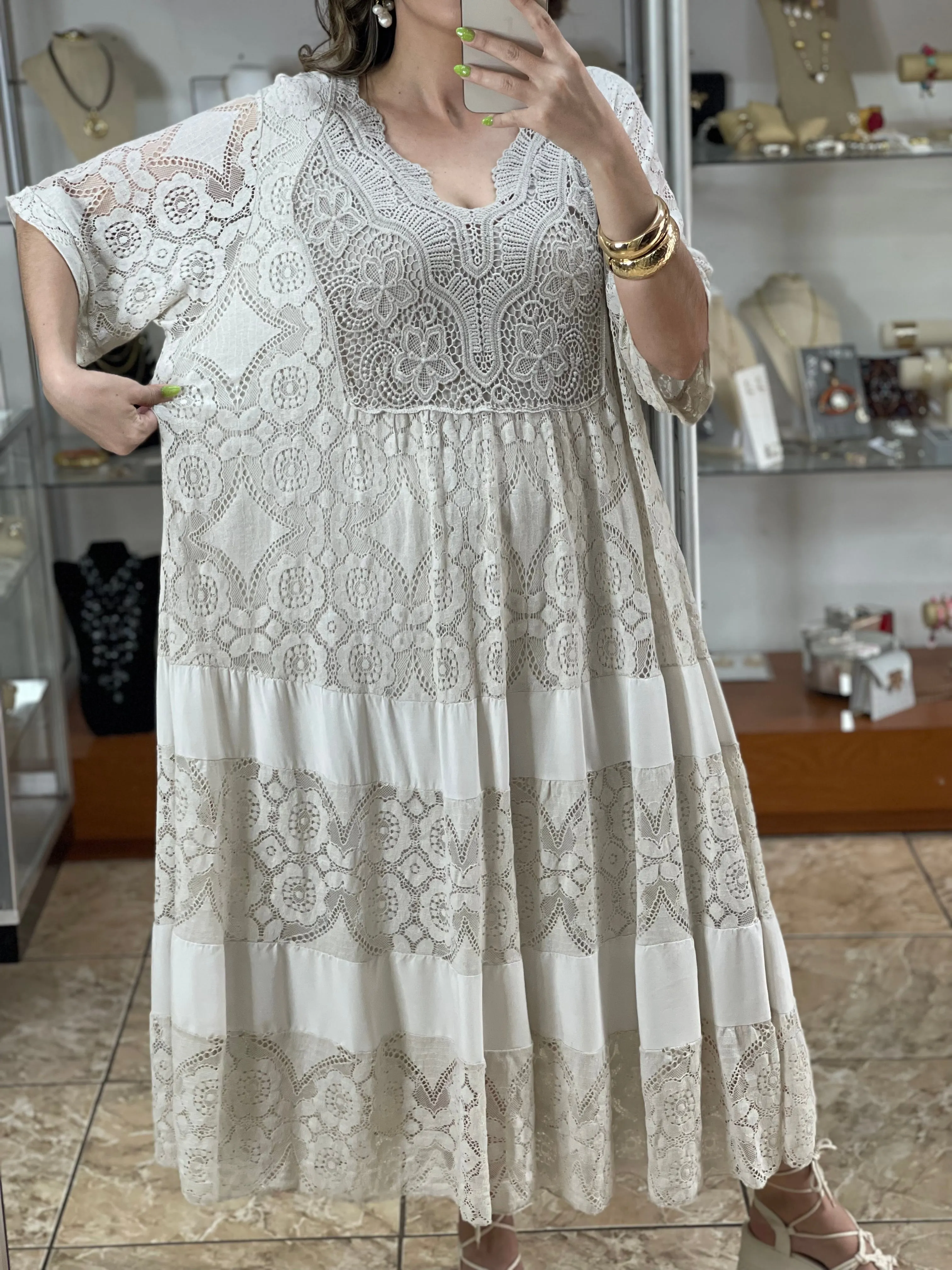 Crochet Details OS Plus Dress