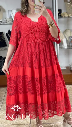 Crochet Details OS Plus Dress
