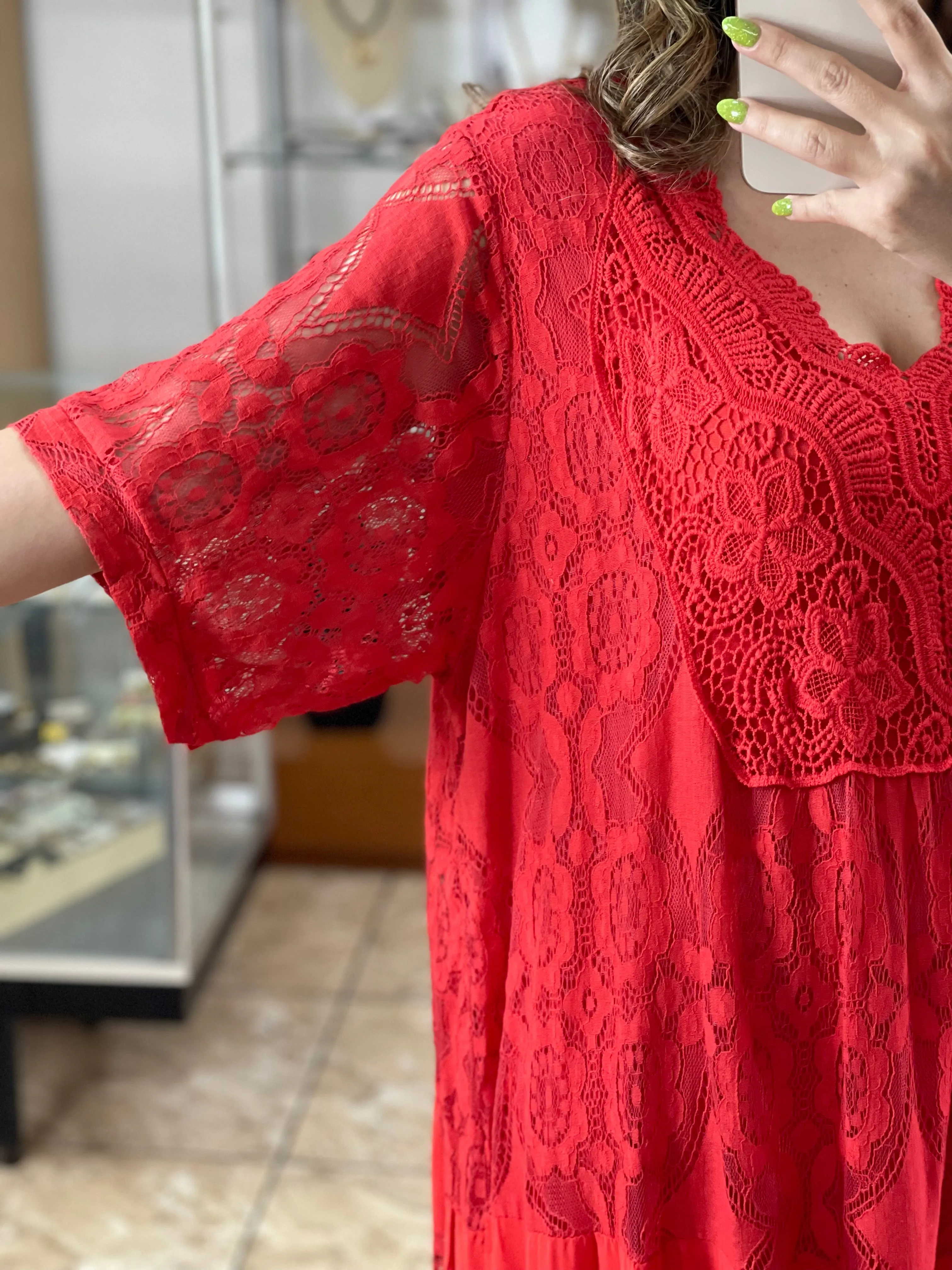 Crochet Details OS Plus Dress