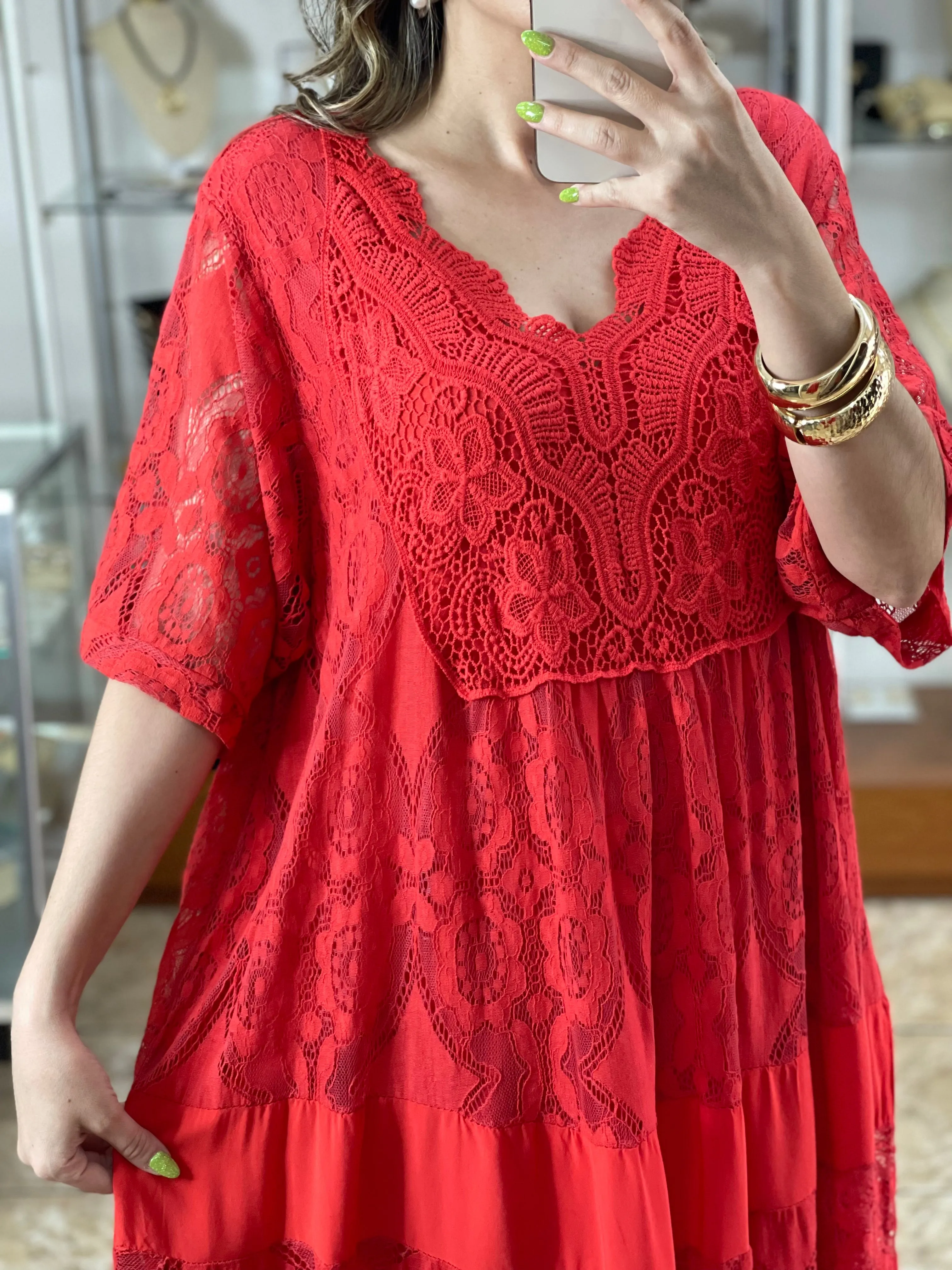 Crochet Details OS Plus Dress