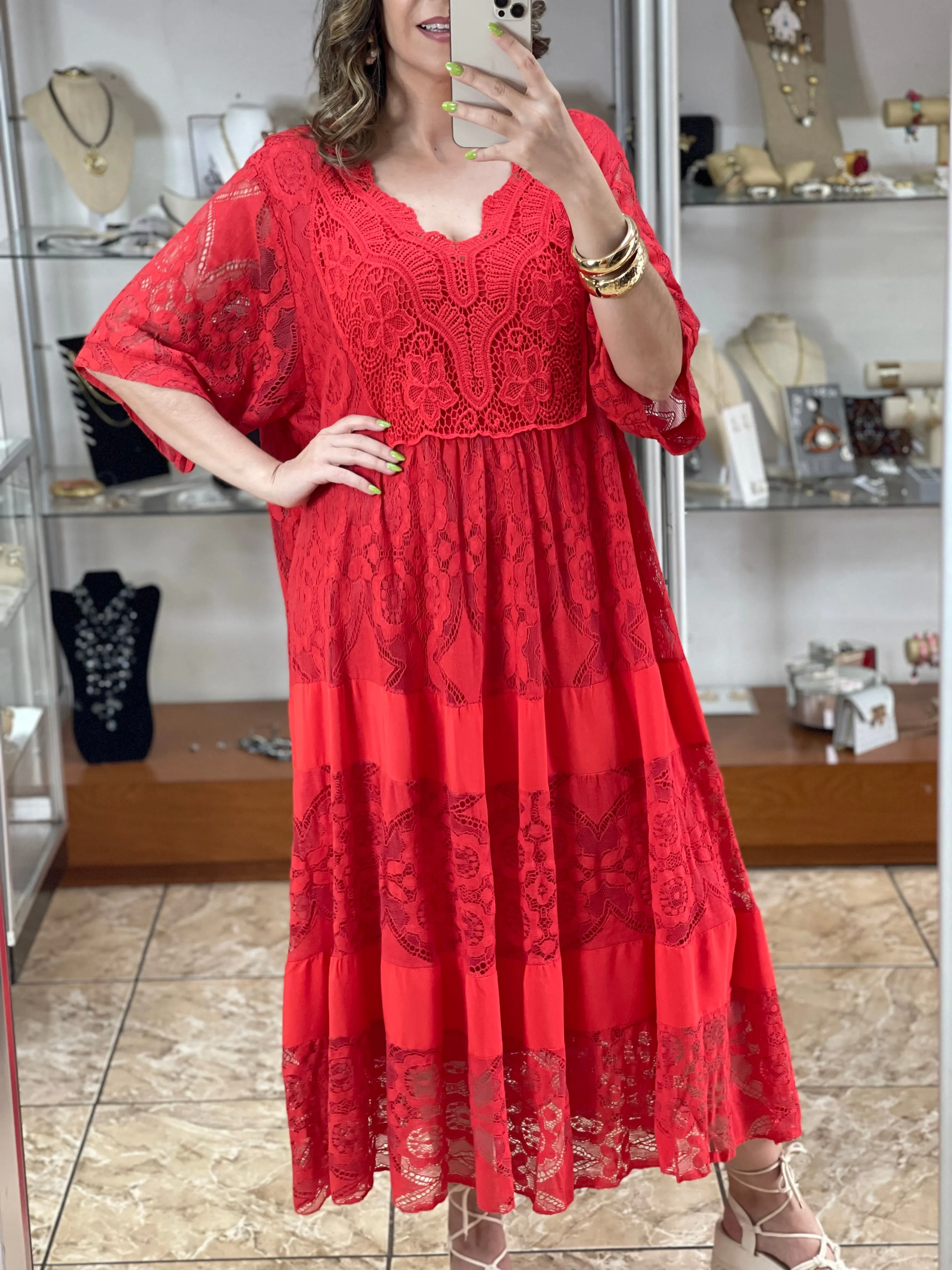 Crochet Details OS Plus Dress