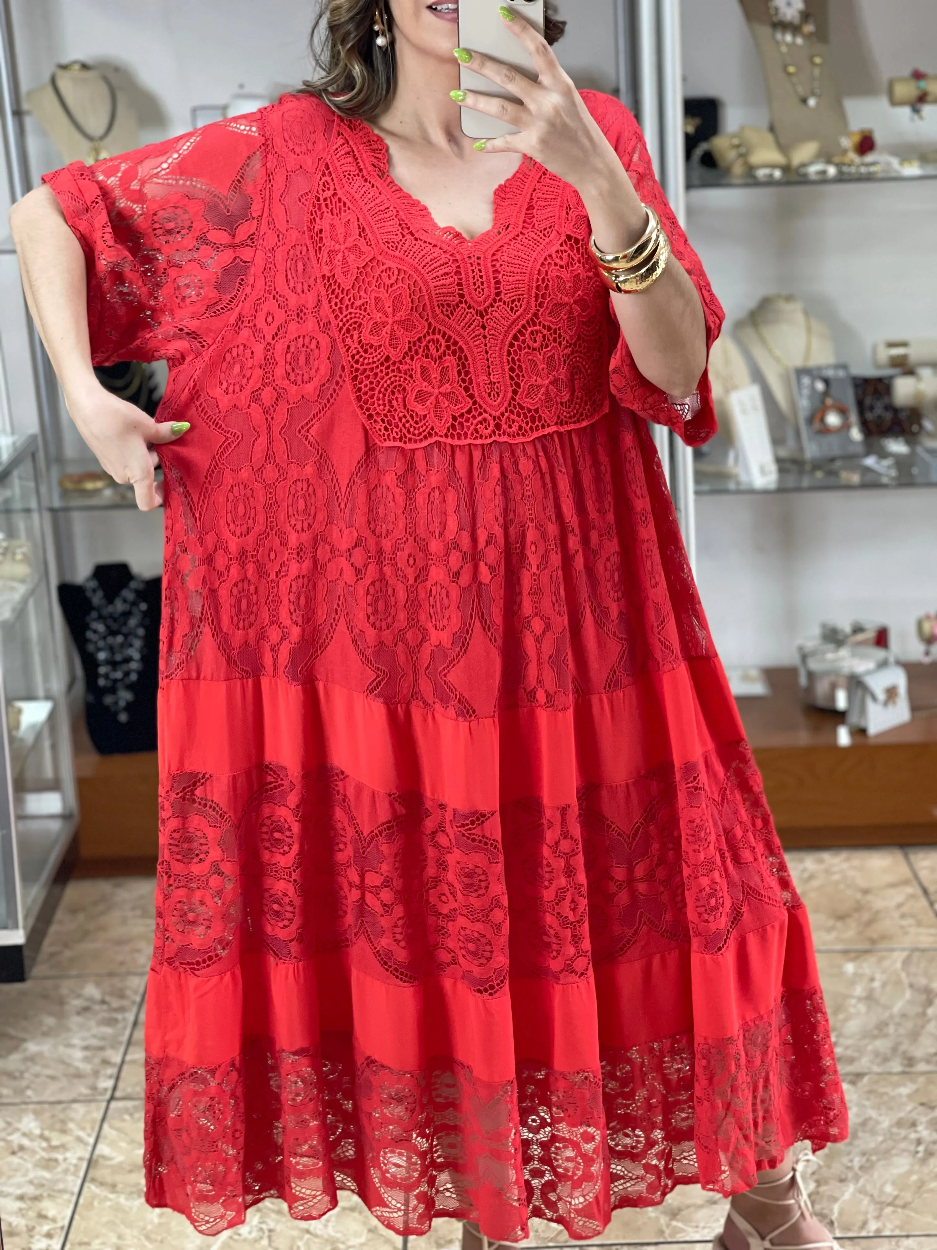 Crochet Details OS Plus Dress