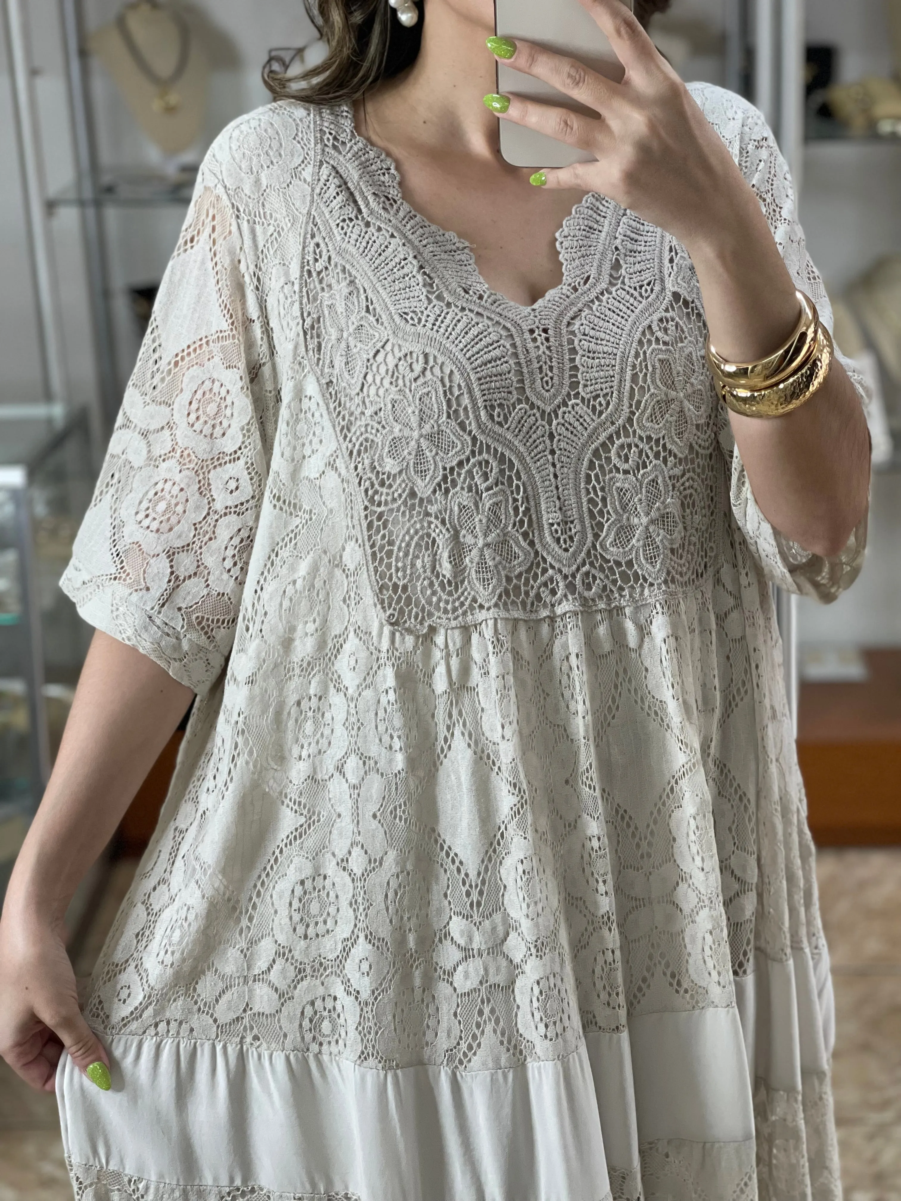 Crochet Details OS Plus Dress