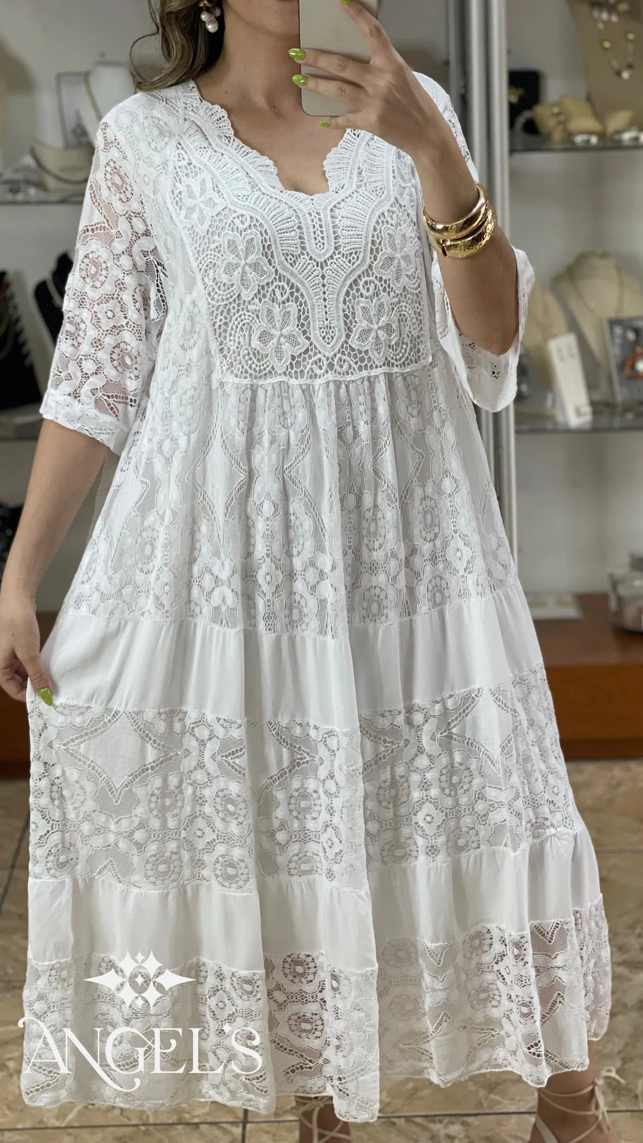 Crochet Details OS Plus Dress