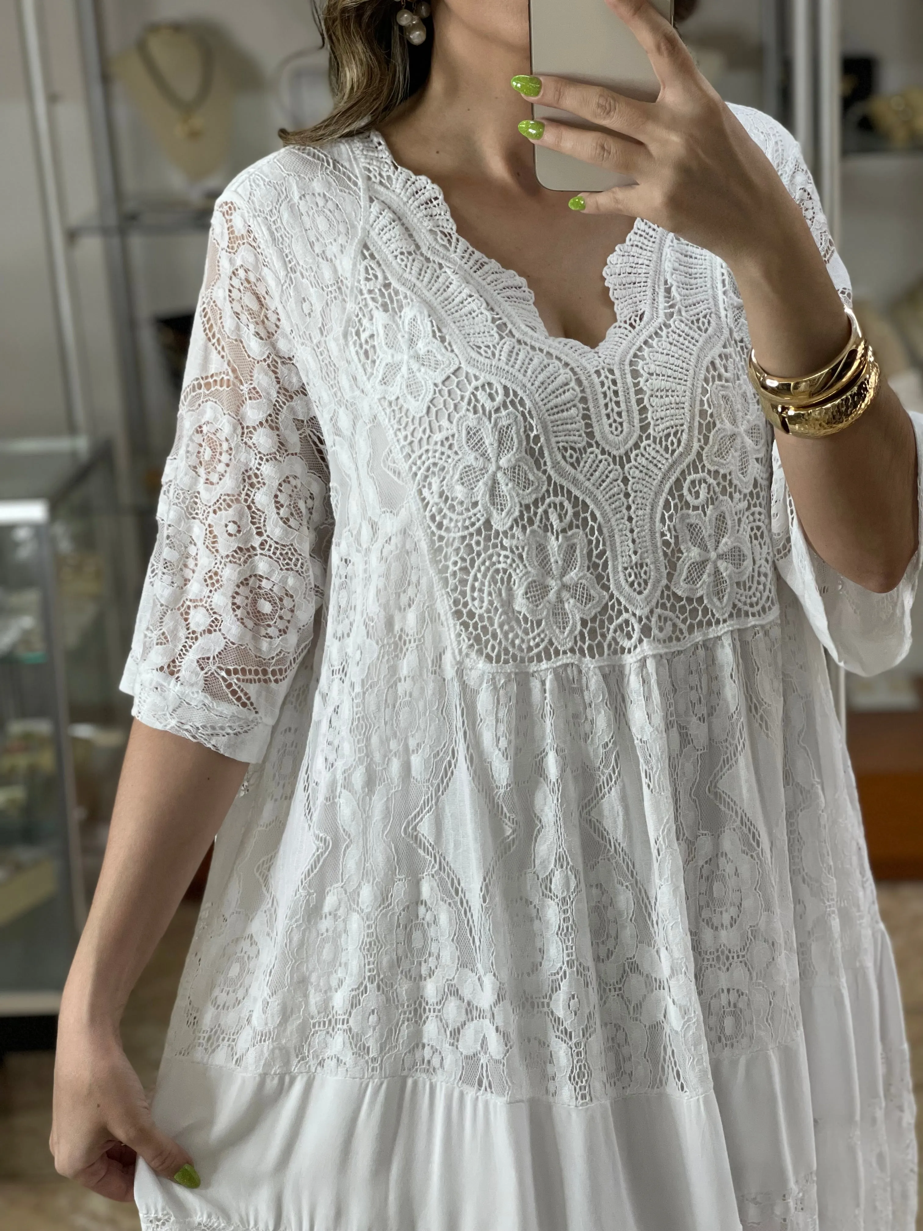 Crochet Details OS Plus Dress