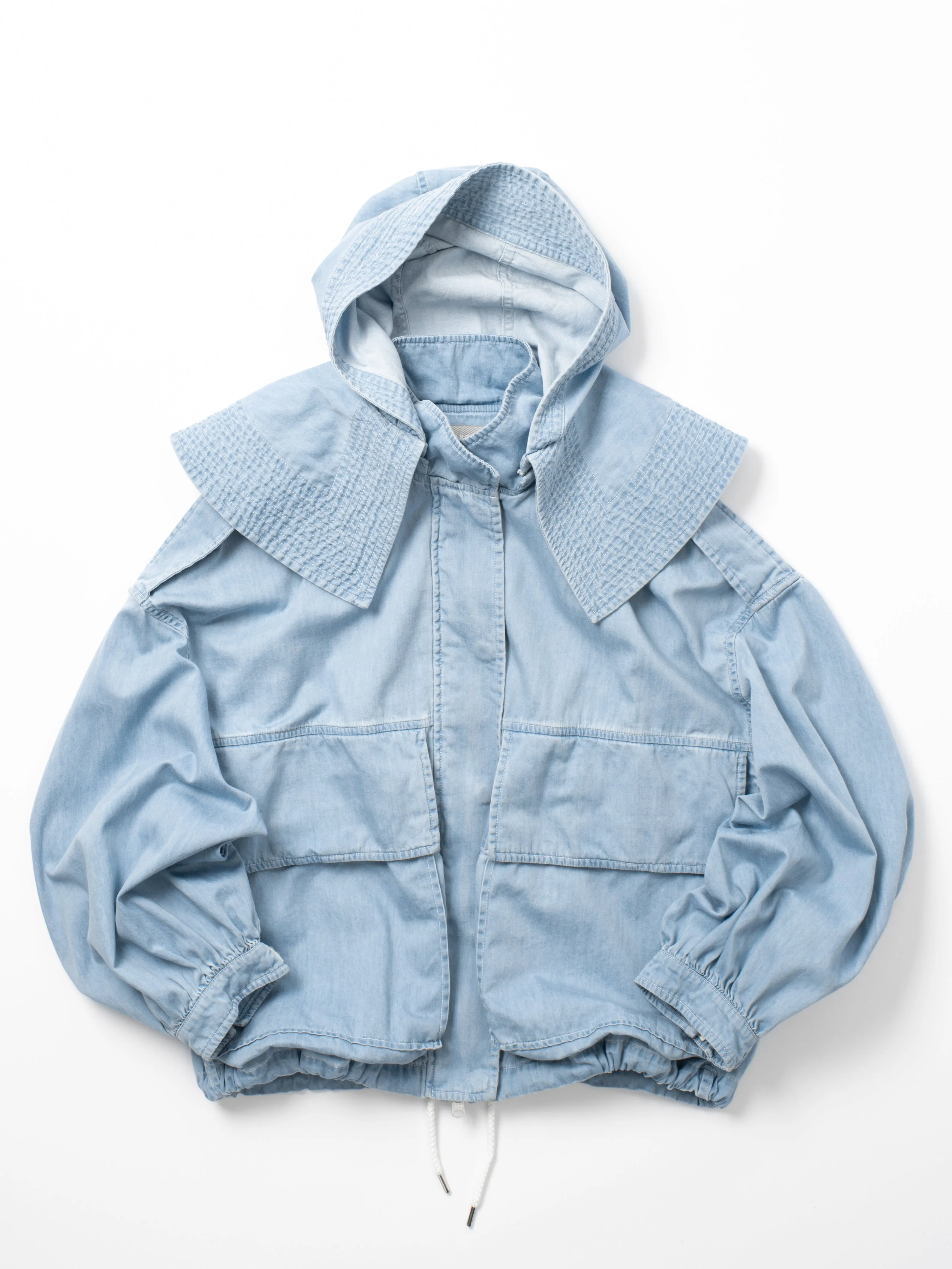 DENIM HOODED BLOUSON