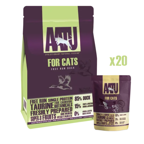 Duck Dry & Turkey Wet Cat Food Bundle