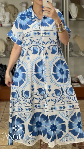 Embroidered Maxi OS Dress