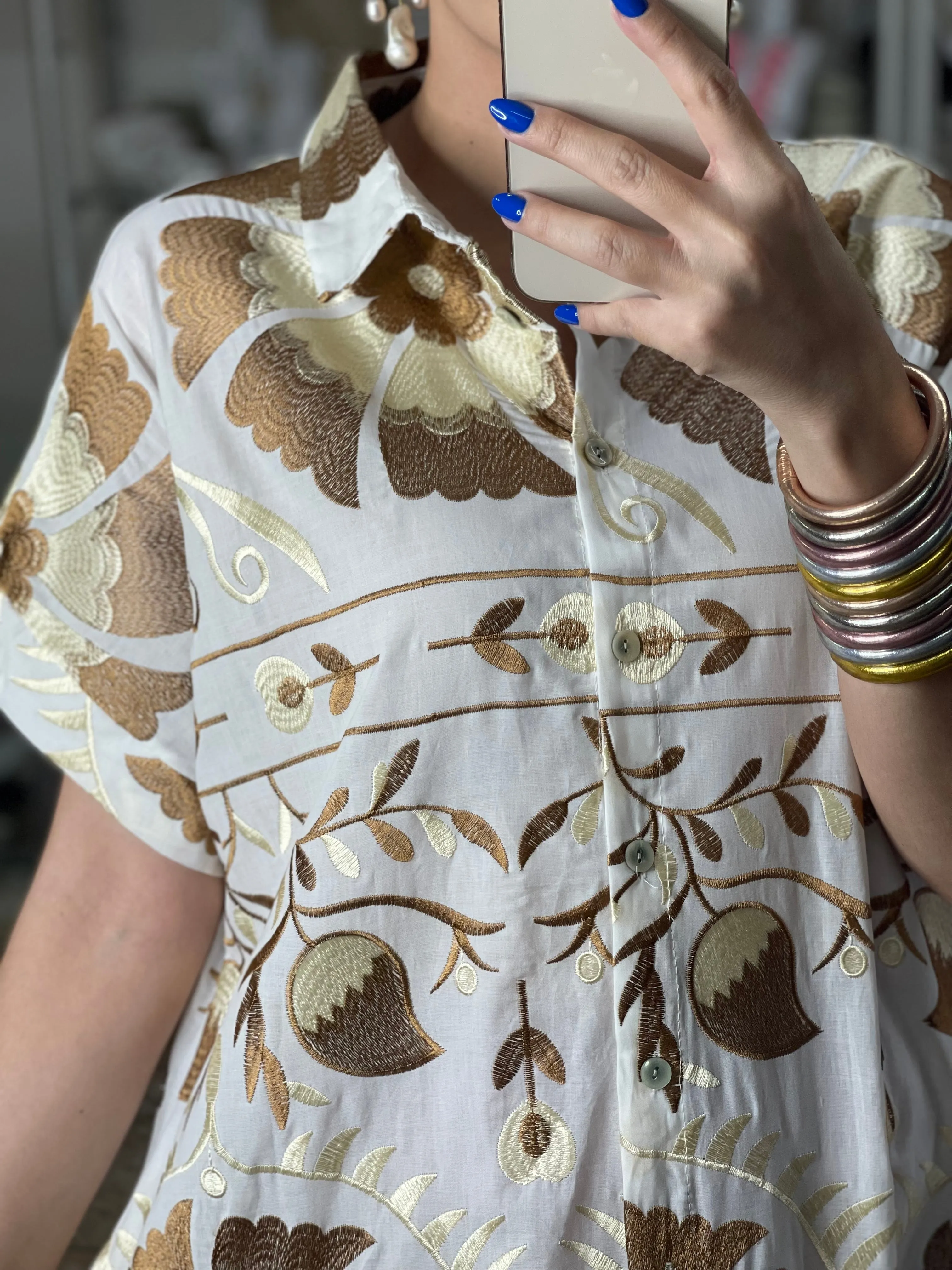 Embroidered Maxi OS Dress