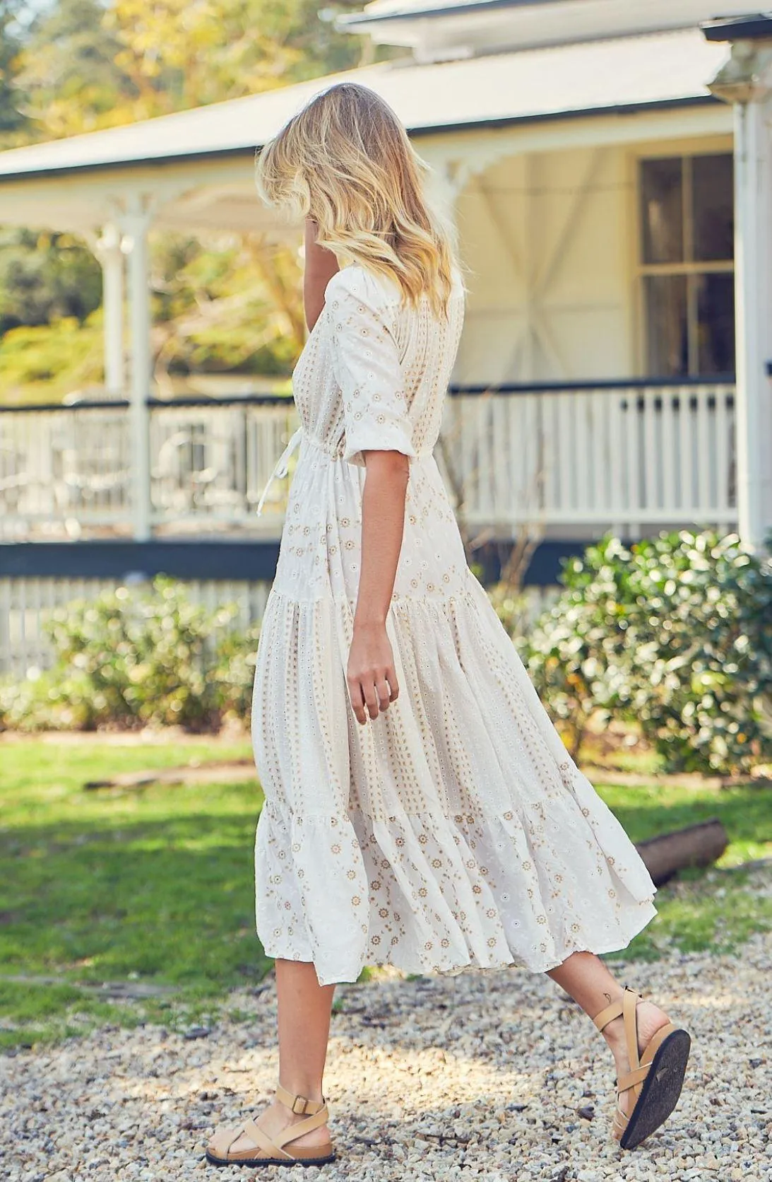 Embroidered Tessa Dress Whisper