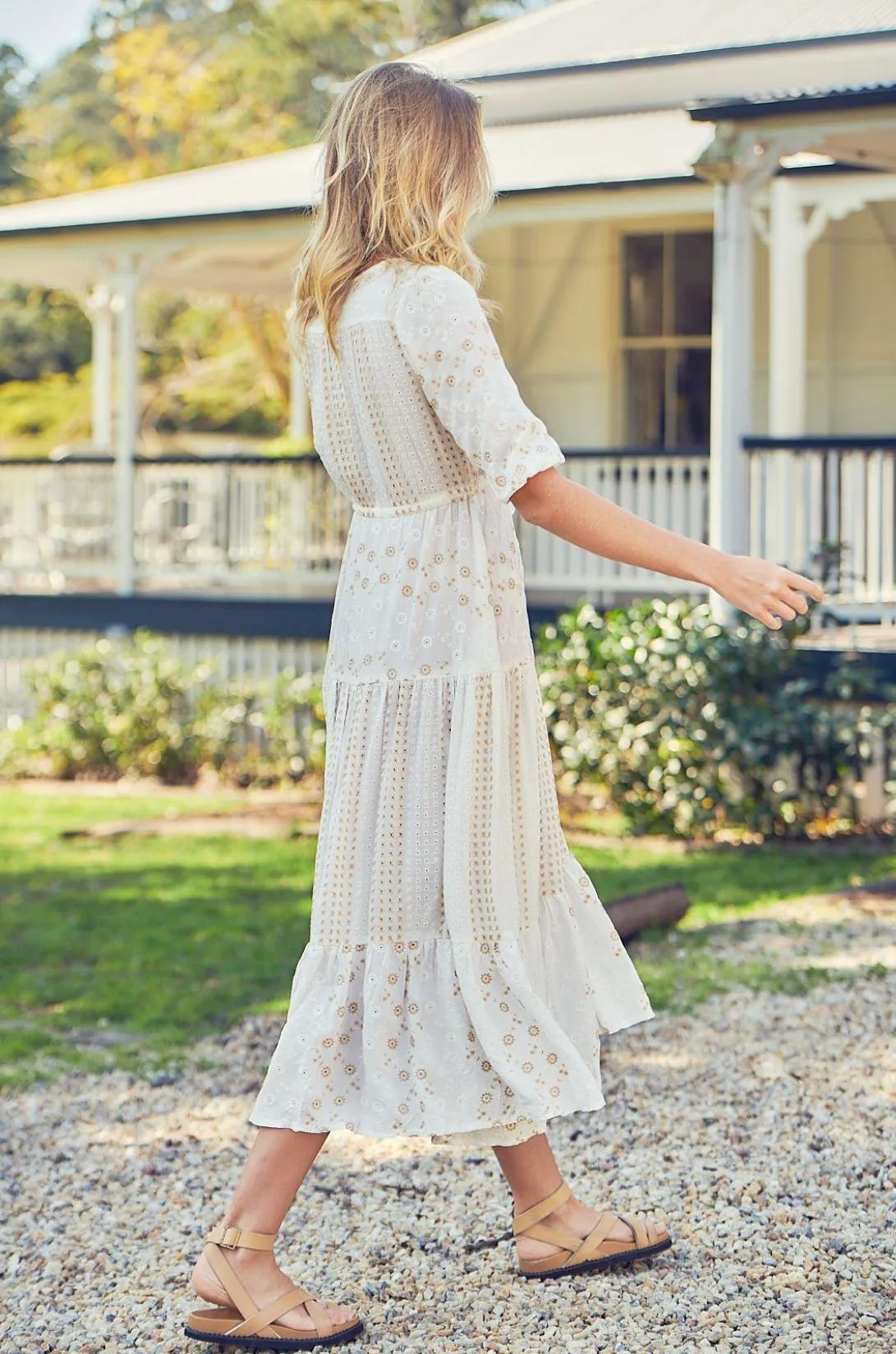 Embroidered Tessa Dress Whisper