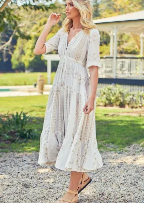 Embroidered Tessa Dress Whisper