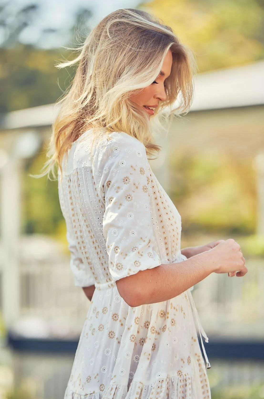 Embroidered Tessa Dress Whisper