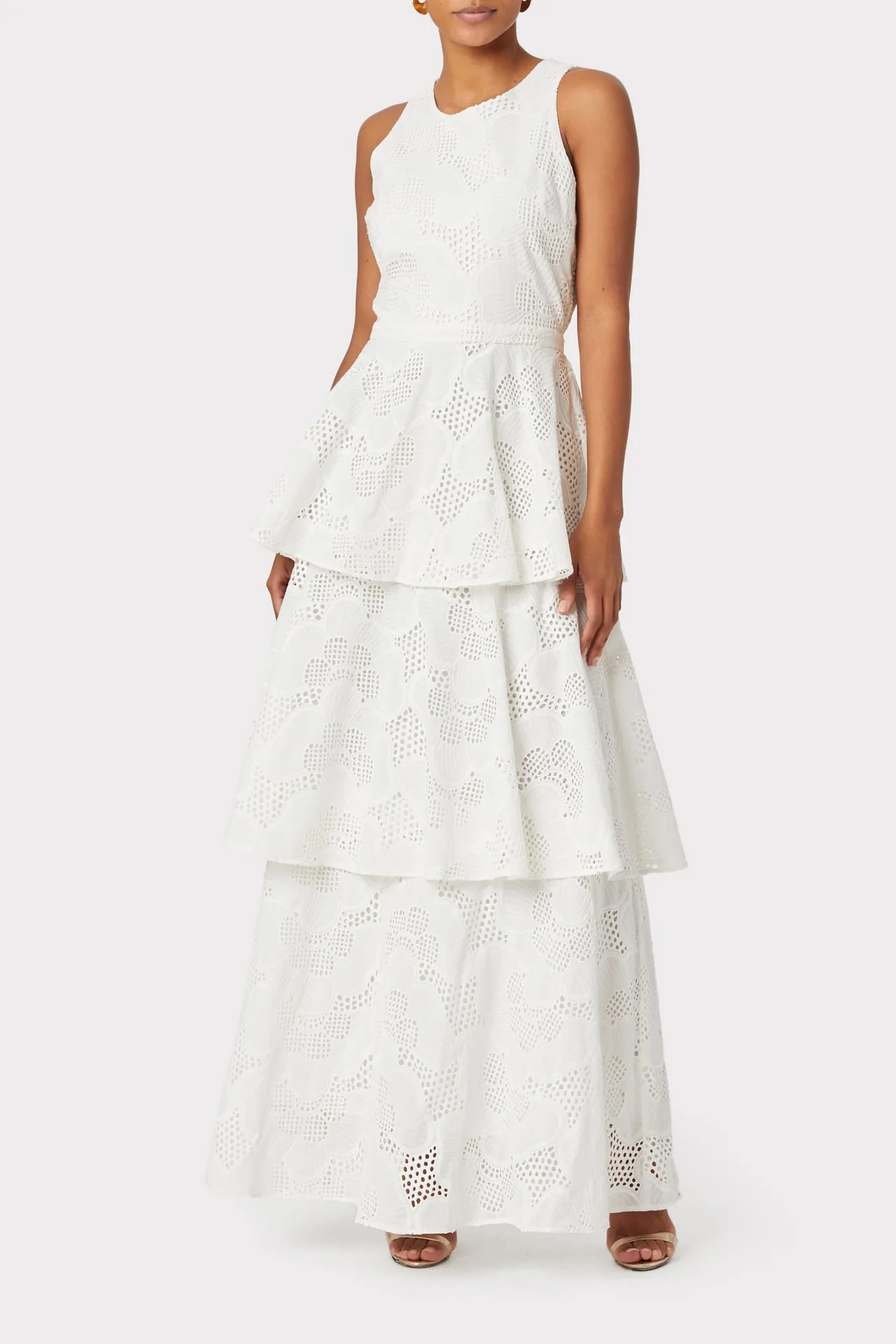 Emeliana Pieres Eyelet Maxi Dress