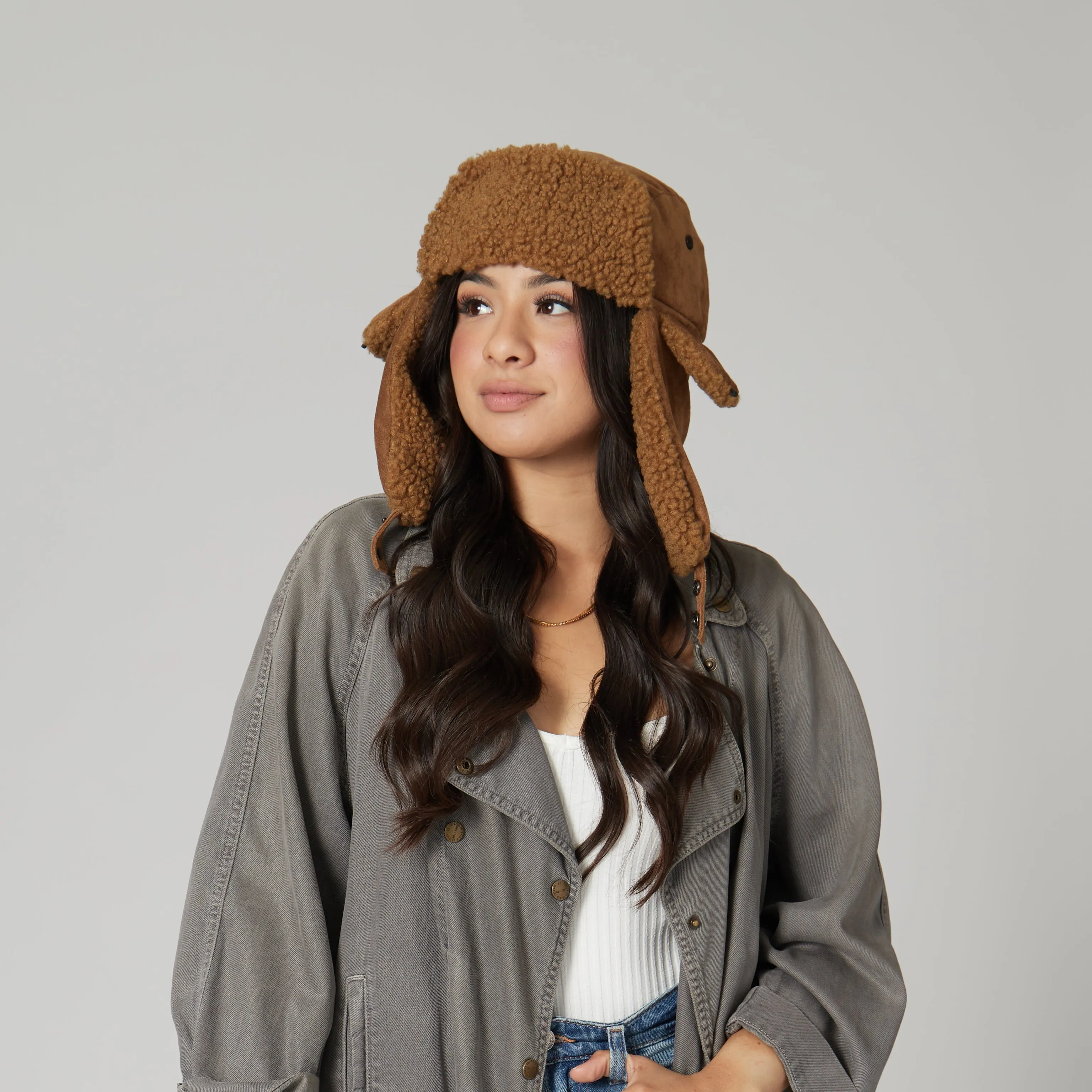 Faux Suede Trapper