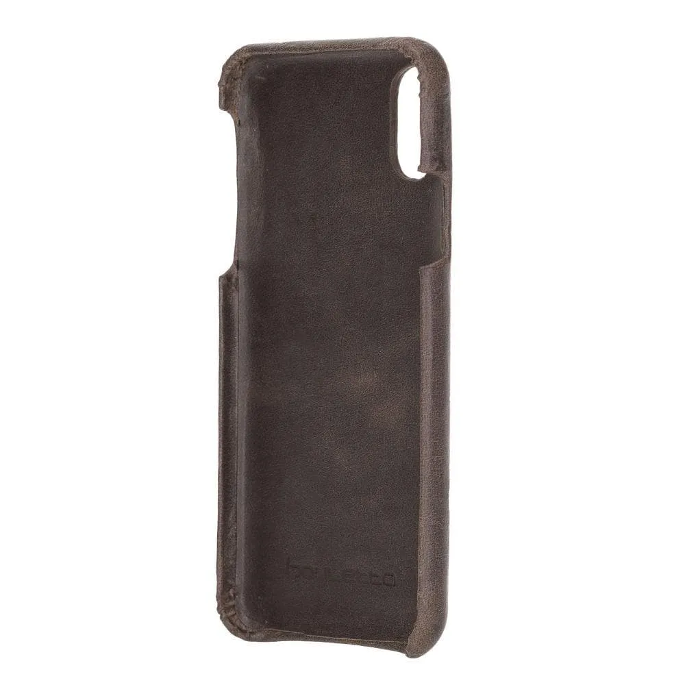 Full Leather Covered Back Cover for Apple iPhone X Series