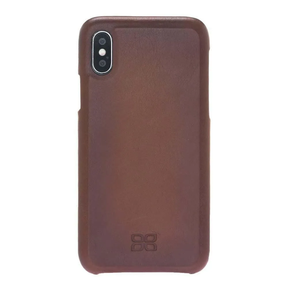 Full Leather Covered Back Cover for Apple iPhone X Series
