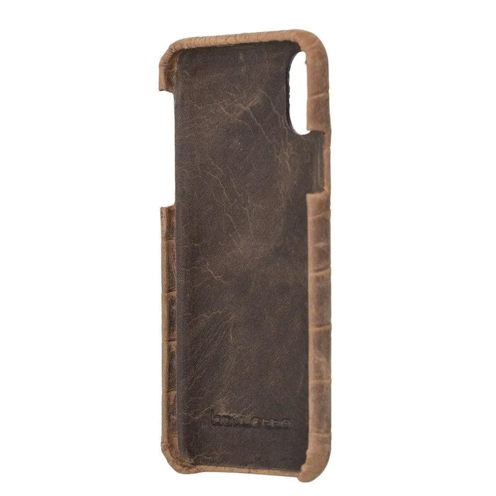 Full Leather Covered Back Cover for Apple iPhone X Series
