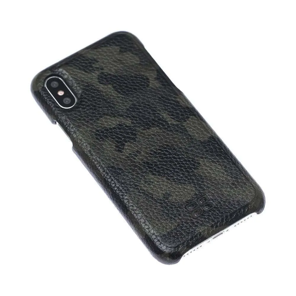 Full Leather Covered Back Cover for Apple iPhone X Series