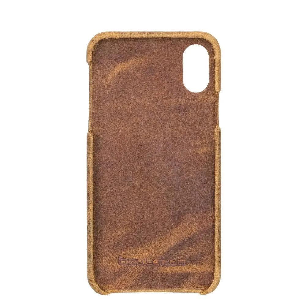 Full Leather Covered Back Cover for Apple iPhone X Series