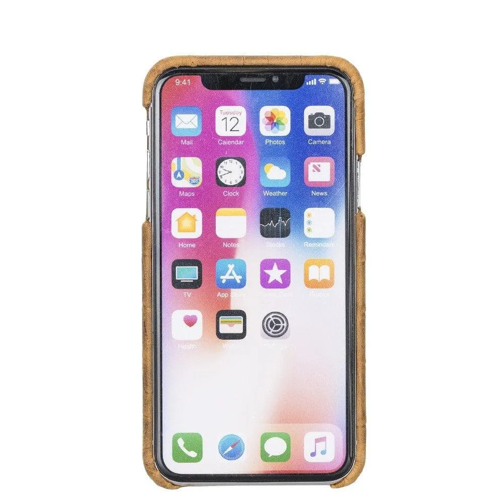 Full Leather Covered Back Cover for Apple iPhone X Series