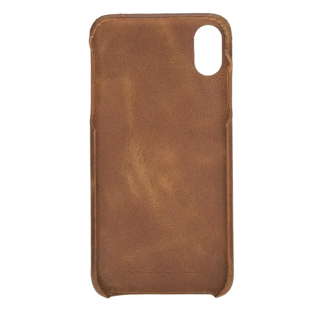 Full Leather Covered Back Cover for Apple iPhone X Series