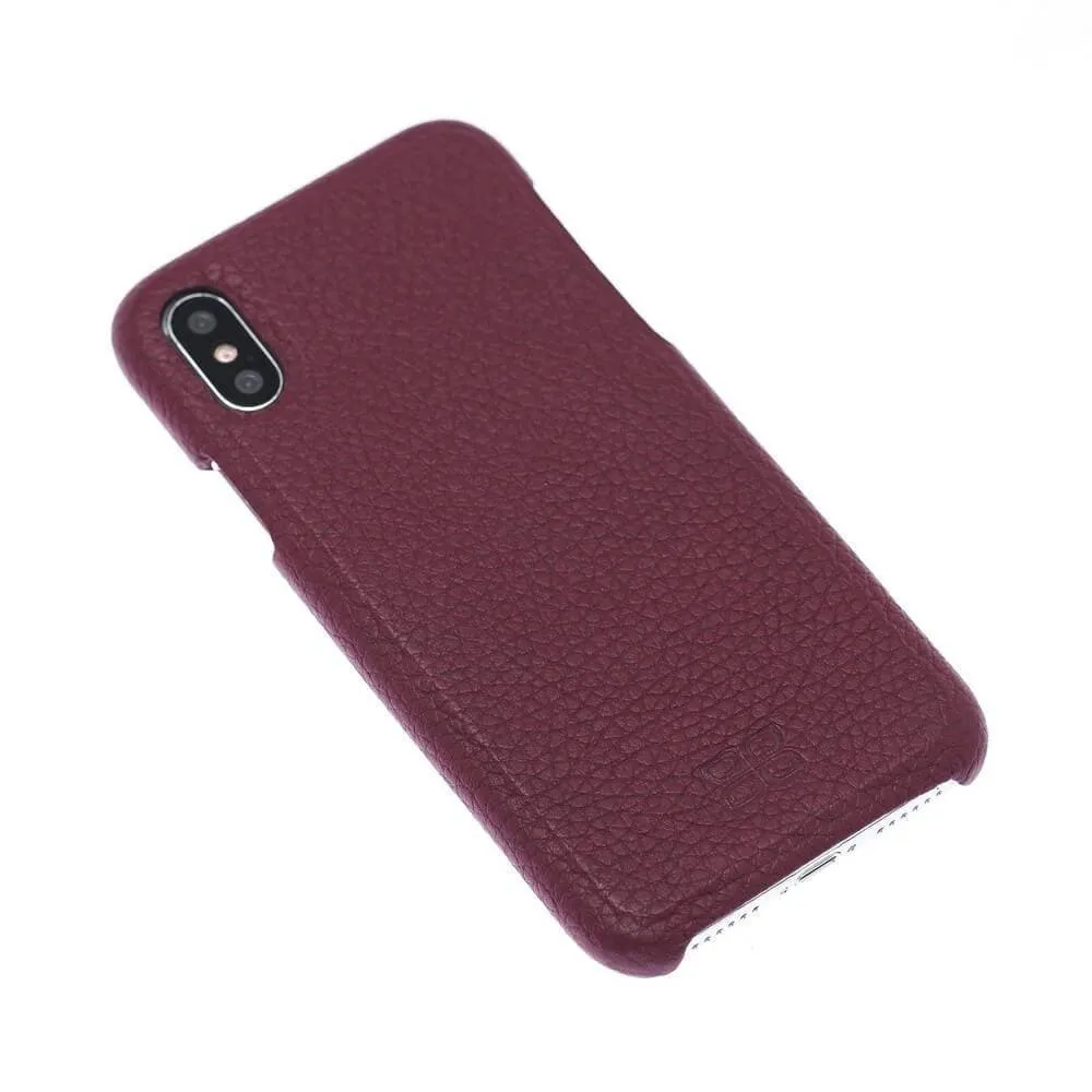 Full Leather Covered Back Cover for Apple iPhone X Series