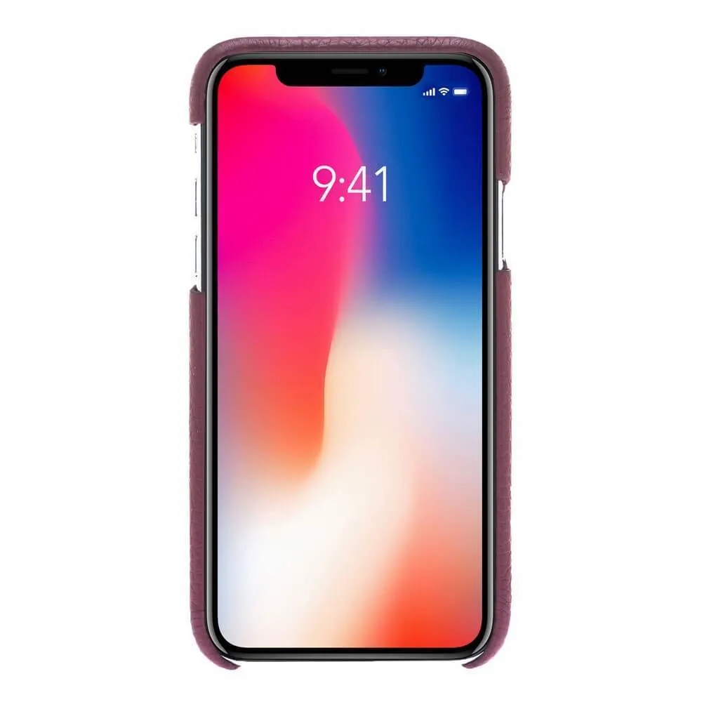 Full Leather Covered Back Cover for Apple iPhone X Series