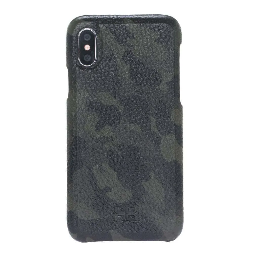 Full Leather Covered Back Cover for Apple iPhone X Series
