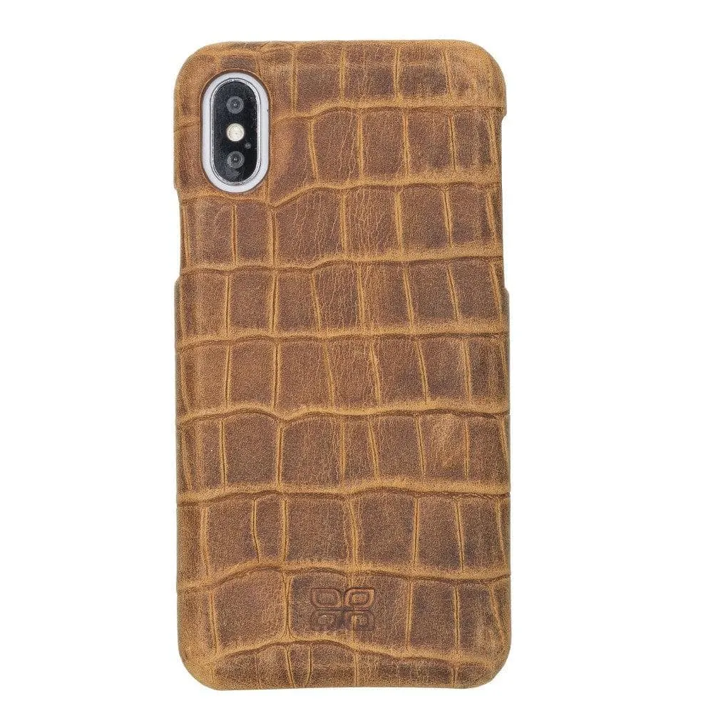 Full Leather Covered Back Cover for Apple iPhone X Series