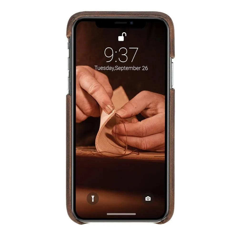 Full Leather Covered Back Cover for Apple iPhone X Series