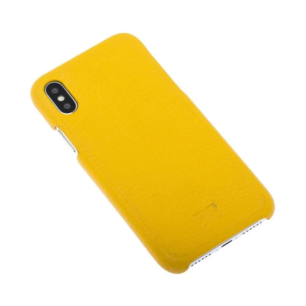 Full Leather Covered Back Cover for Apple iPhone X Series