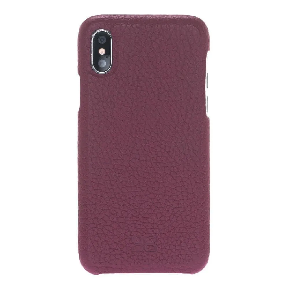 Full Leather Covered Back Cover for Apple iPhone X Series