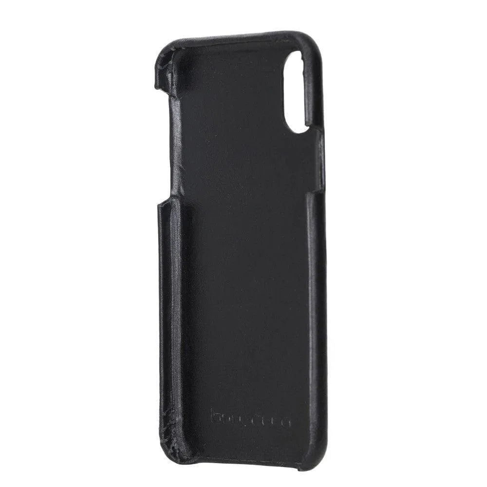 Full Leather Covered Back Cover for Apple iPhone X Series