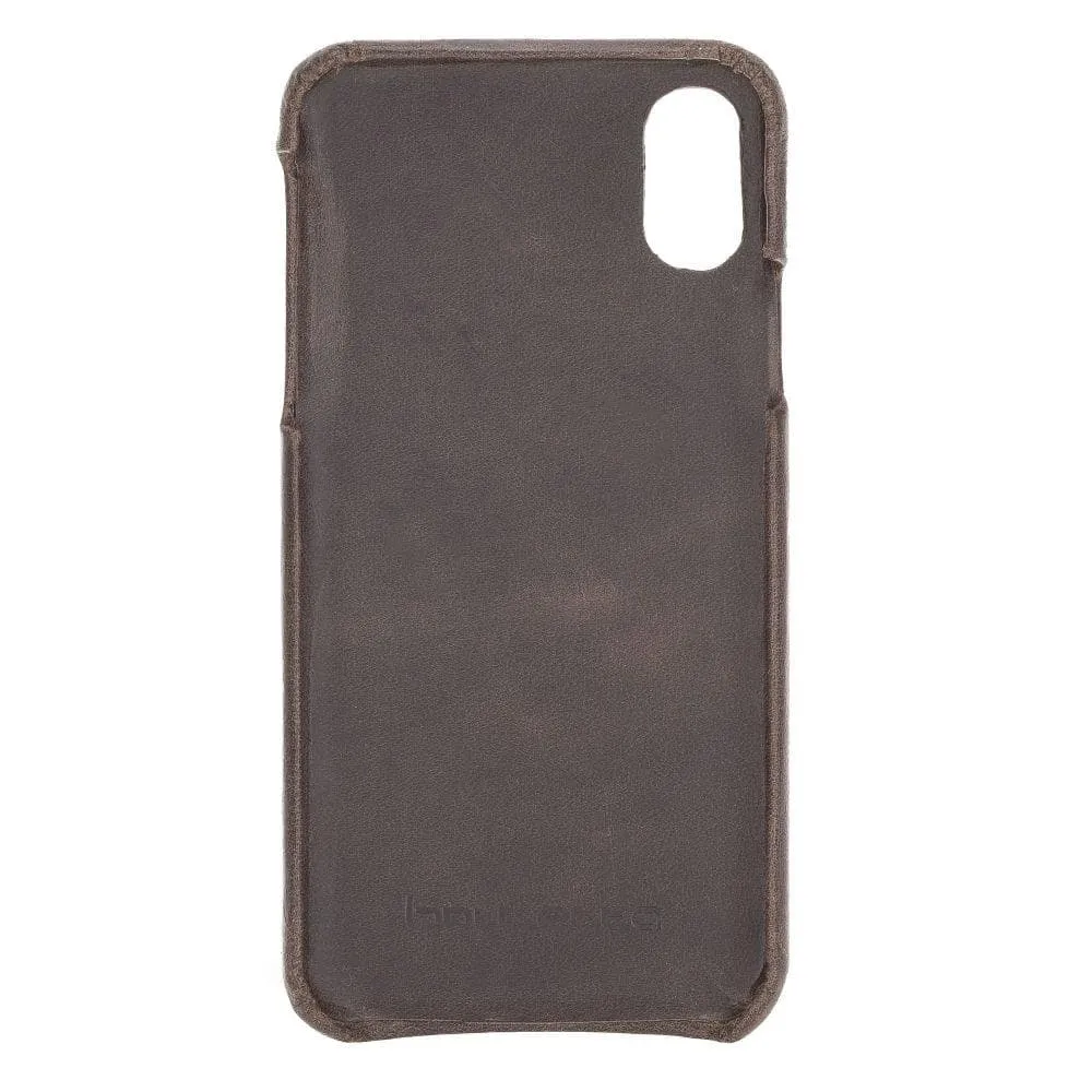 Full Leather Covered Back Cover for Apple iPhone X Series