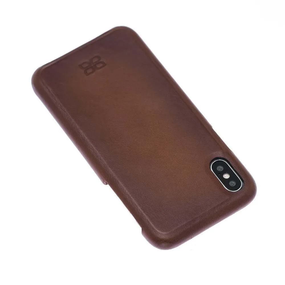 Full Leather Covered Back Cover for Apple iPhone X Series