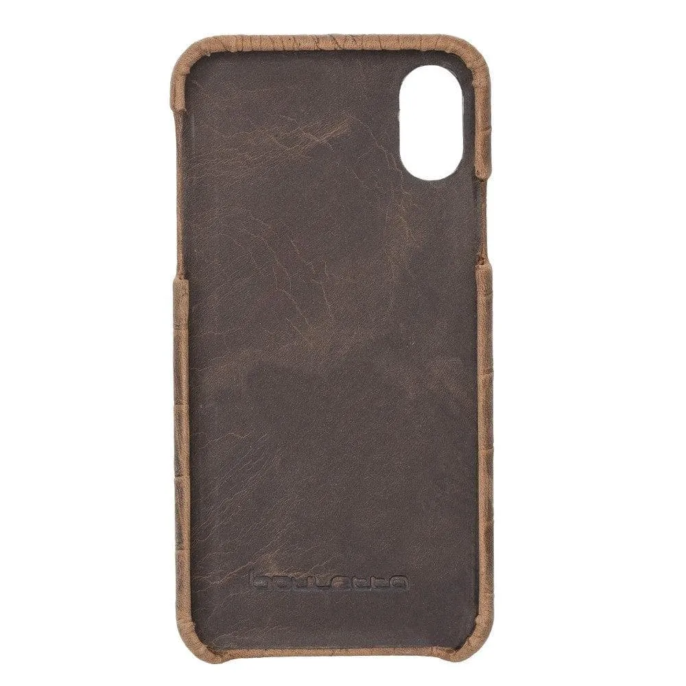 Full Leather Covered Back Cover for Apple iPhone X Series