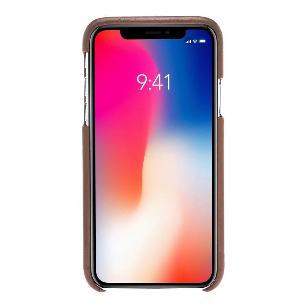 Full Leather Covered Back Cover for Apple iPhone X Series