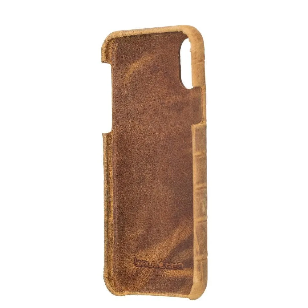 Full Leather Covered Back Cover for Apple iPhone X Series